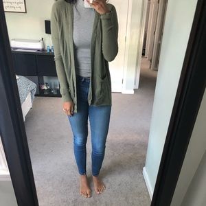 Army green AE cardigan